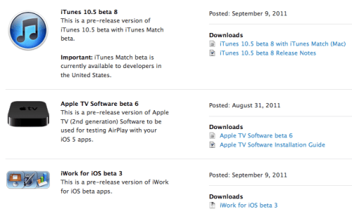 Apple Releases iTunes 10.5 Beta 8 and iWork for iOS Beta 3 to Developers