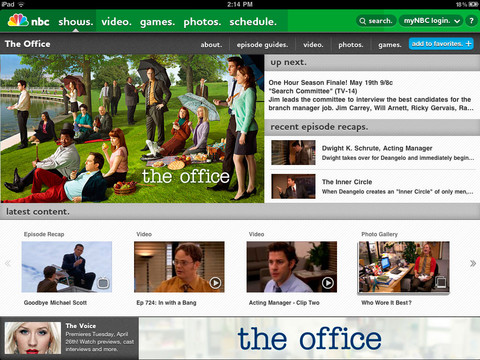 NBC Adds Free Full Length Episodes to Its iPad App