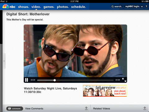 NBC Adds Free Full Length Episodes to Its iPad App
