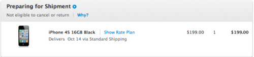 iPhone 4S Orders Now Showing Prepared For Shipment