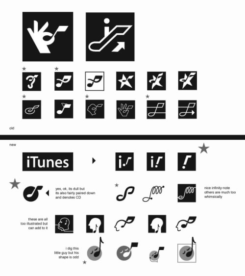 Early Concepts for the iTunes Logo