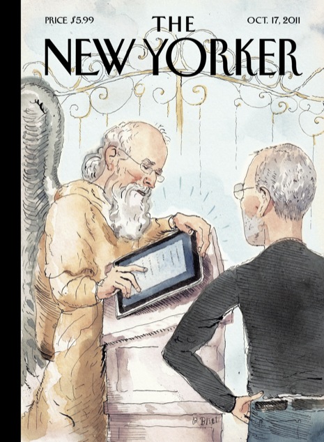 Steve Jobs at the Pearly Gates [New Yorker Cover]