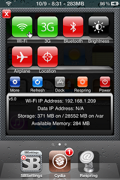 BigBoss Updates SBSettings for iOS 5