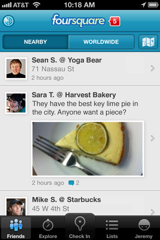 Foursquare Update Brings New Radar Feature for iOS 5