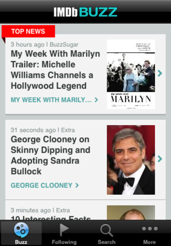 IMDb Buzz Brings Entertainment News to Your iPhone
