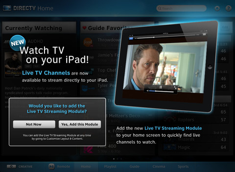 DIRECTV App for iPad Gets Live TV Streaming