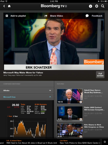 Bloomberg TV+ App Released for the iPad