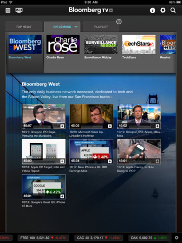 Bloomberg TV+ App Released for the iPad