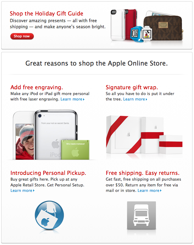 Apple Posts Its 2011 Holiday Gift Guide