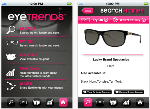 Try-On And Geo-Locate Eyeglass And Sunglass Styles