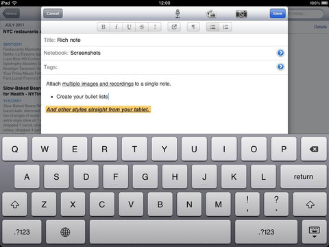 Evernote for iPad Gets a New Rich Text Editor