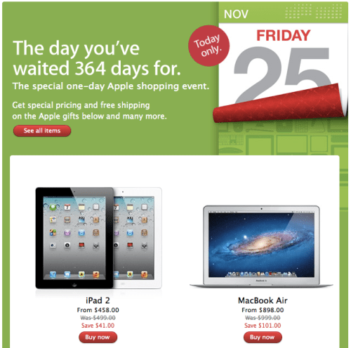 Online Apple Store Goes Live With Black Friday Discounts