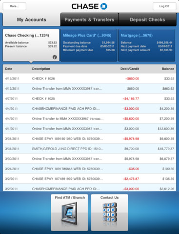 Chase Mobile iPad App Gets Person-to-Person QuickPay