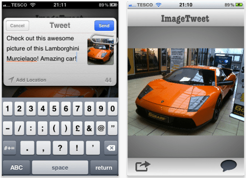 Share Pictures To Twitter With ImageTweet For iOS