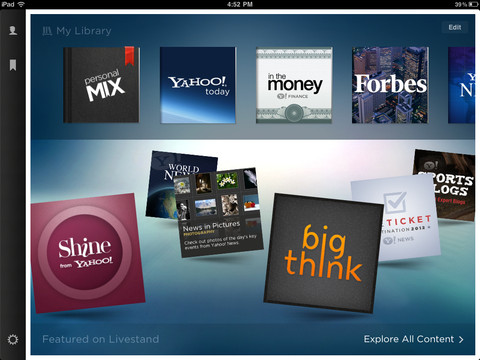 Yahoo Updates Livestand for iPad With New Titles, Deals, Recipes