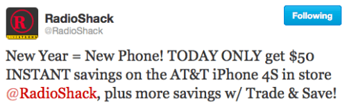 RadioShack is Offering $50 Off the AT&amp;T iPhone 4S Today Only