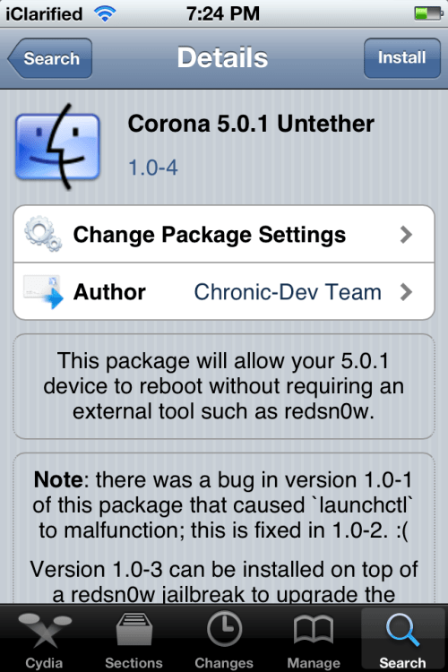 Corona Untethered Jailbreak for iOS 5.0.1 Gets Updated