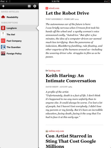 Longform Delivers In-Depth Magazine Articles to Your iPad