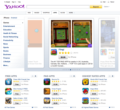 Yahoo Launches New Search Portal for iOS and Android Apps