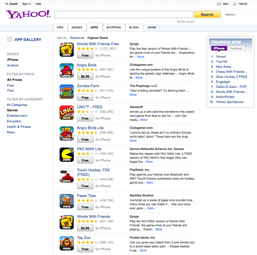 Yahoo Launches New Search Portal for iOS and Android Apps