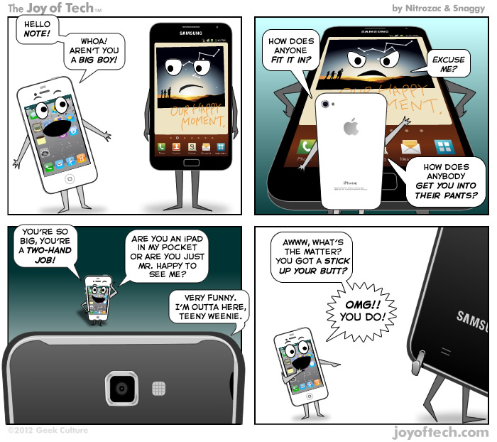 Apple iPhone Meets the Samsung Galaxy Note [JoyofTech]