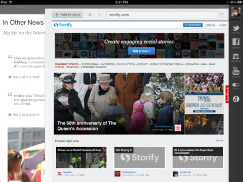 Storify App Released for iPad