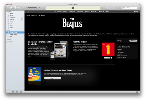 The First Beatles Ringtones Get Released Exclusive on the iTunes Store