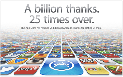 Apple App Store Surpasses 25 Billion Downloads