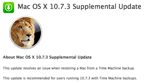 Apple Releases Mac OS X 10.7.3 Supplemental Update