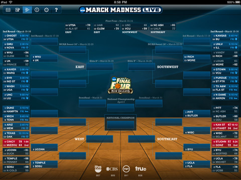 NCAA March Madness Live for 2012 Now in the App Store