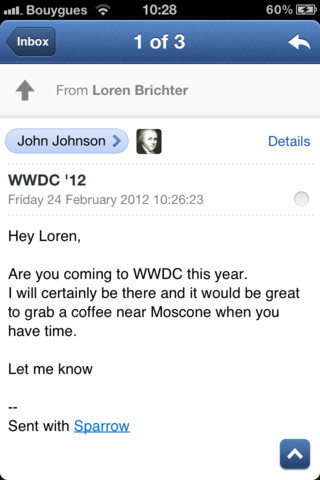 Sparrow Mail Client Released for the iPhone
