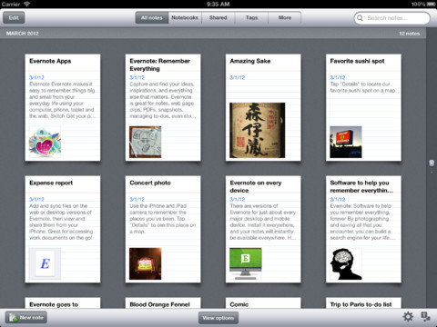 Evernote Updated With Retina Display iPad Support, Note Title Suggestions