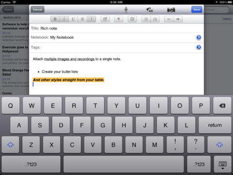 Evernote Updated With Retina Display iPad Support, Note Title Suggestions