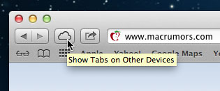 Safari Tab Sync Button Appears in OS X Mountain Lion Developer Preview 2