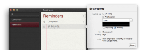 Reminders App in OS X Mountain Lion Preview 2 Gets Location-Based Alerts