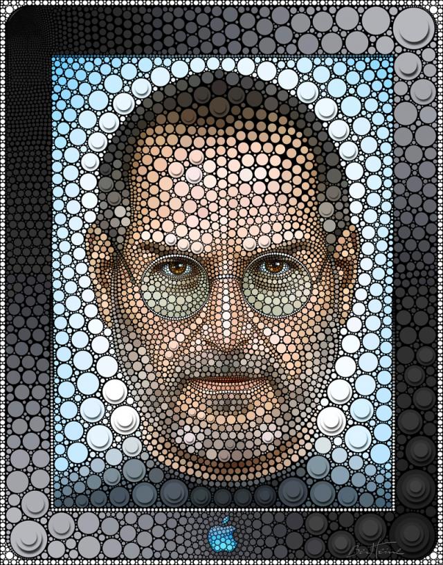 Digital Circlism Portrait of Steve Jobs [Image]