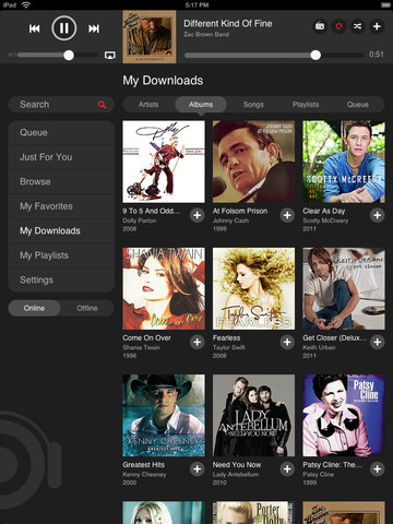 MOG Streaming Music Service Launches App for iPad