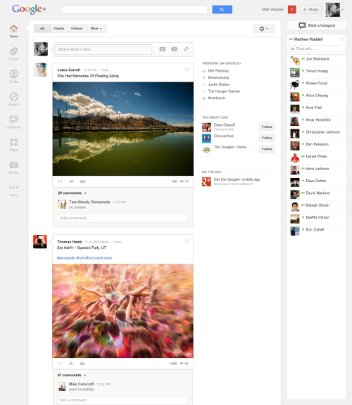 Google+ Gets a Big Redesign Improving Navigation, Conversations, Hangouts, More