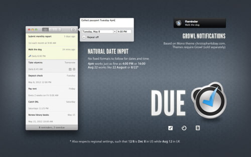 Due Reminders App is Now Available on the Mac App Store 