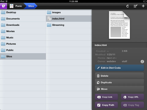 Diet Coda Lets You Edit Websites With Your iPad