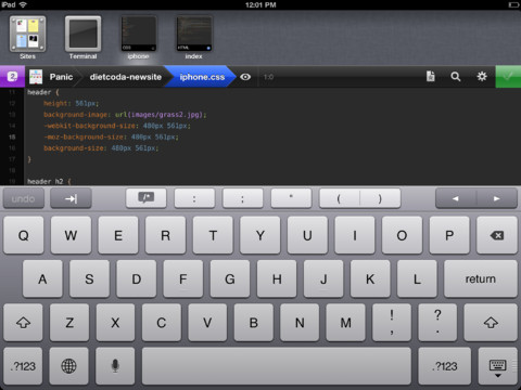 Diet Coda Lets You Edit Websites With Your iPad