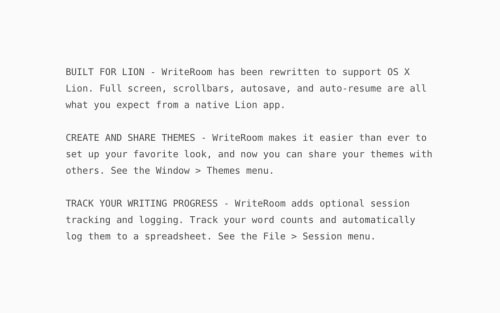 WriteRoom Full Screen Text Editor On Sale for $1.99