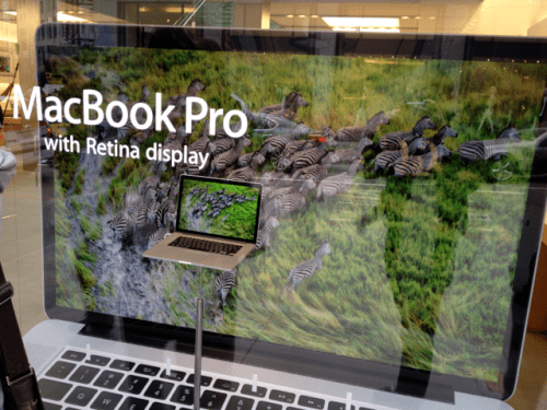 Apple Store Puts Up Massive MacBook Pro Window Display