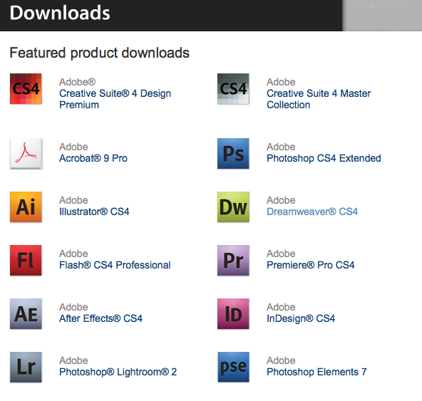 Adobe CS4 Trials Available for Download - iClarified