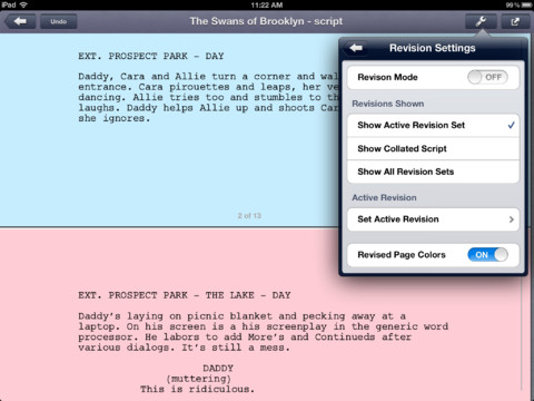 Final Draft Writer Now Available for iPad