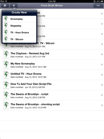 Final Draft Writer Now Available for iPad