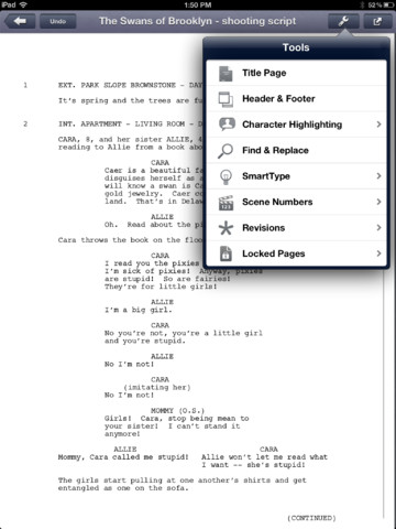 Final Draft Writer Now Available for iPad