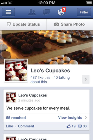 Facebook Updates Pages Manager App for iOS