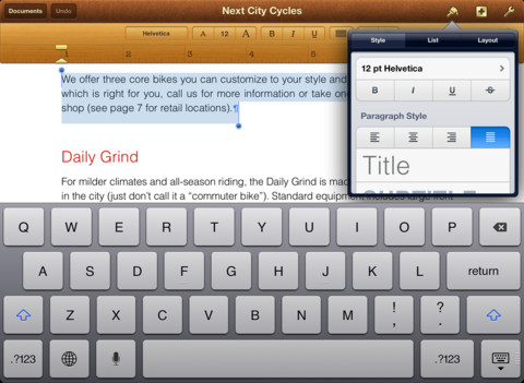 Pages Gets iOS 6 Support, Can Open Documents in Other Apps