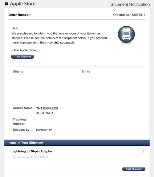 Apple Starts Shipping Lightning to 30-Pin Dock Connector Adapter